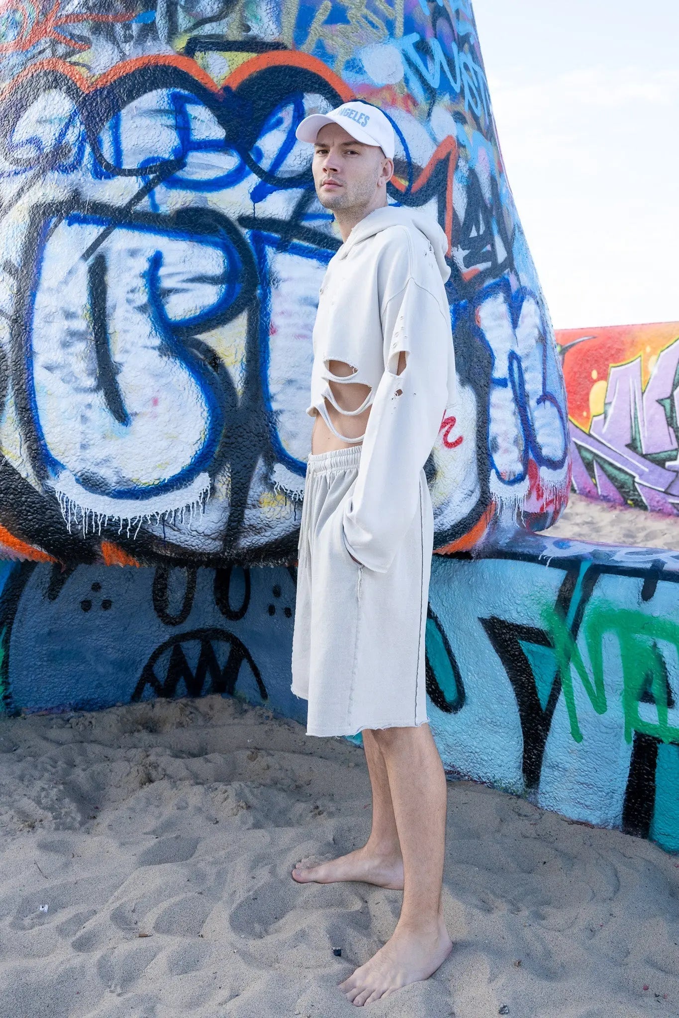 Unisex Cropped Top Hoodie - Natural Cream MaybeCrazy