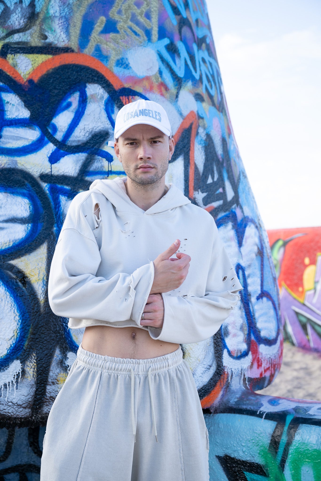Unisex Cropped Top Hoodie - Natural Cream