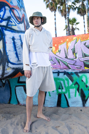 Unisex Cropped Top Hoodie - Natural Cream