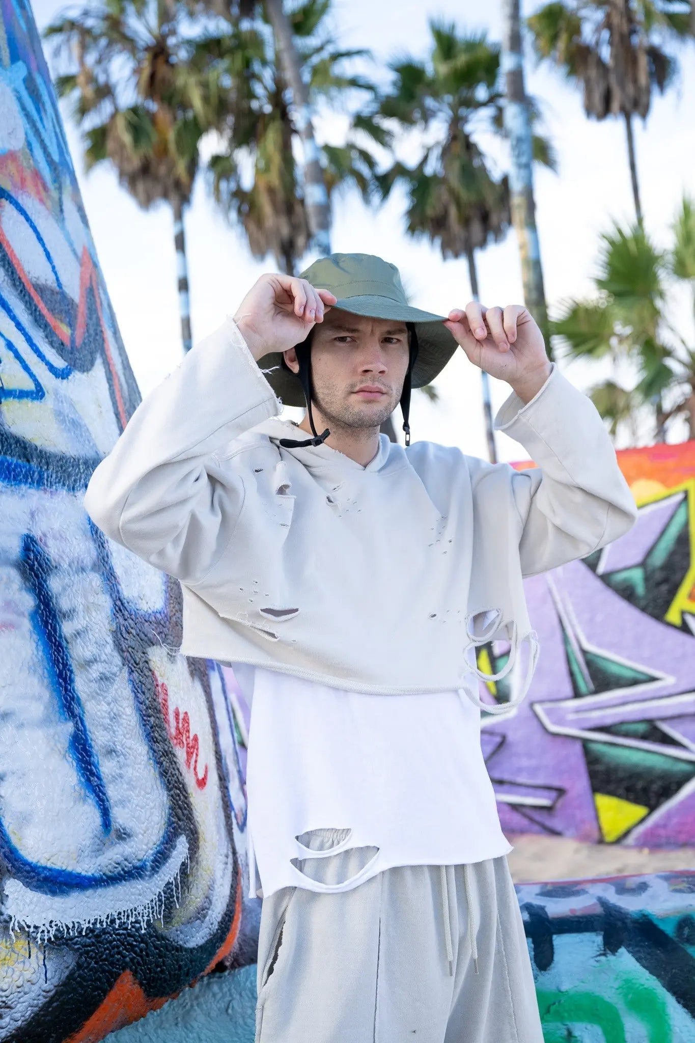 Unisex Cropped Top Hoodie - Natural Cream MaybeCrazy