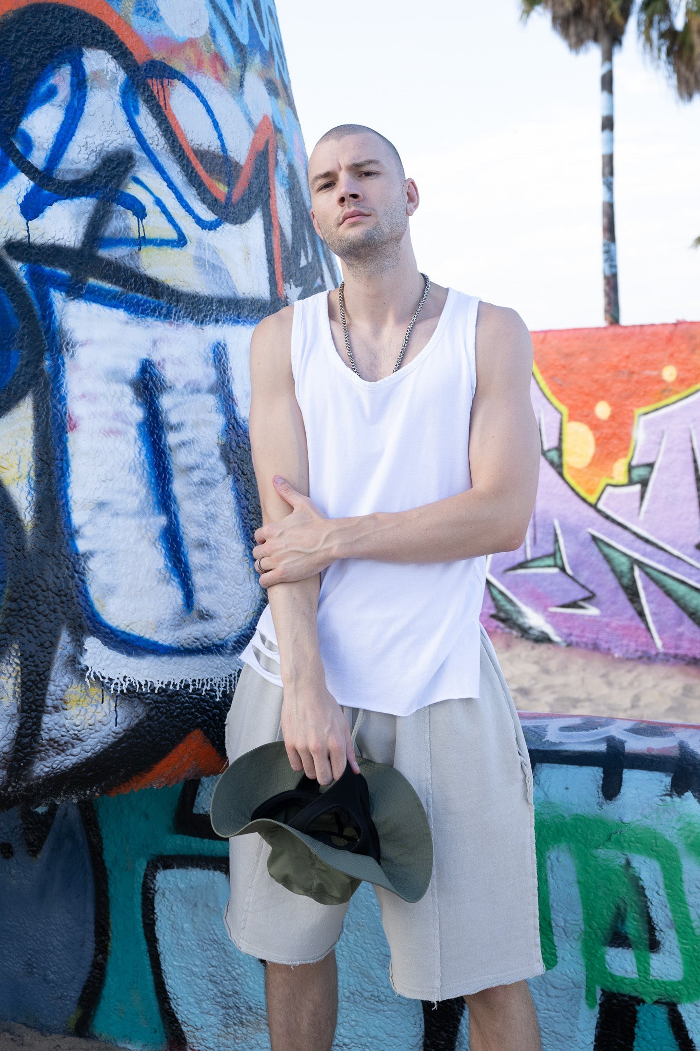 Classic Distressed Crewneck Tank Top