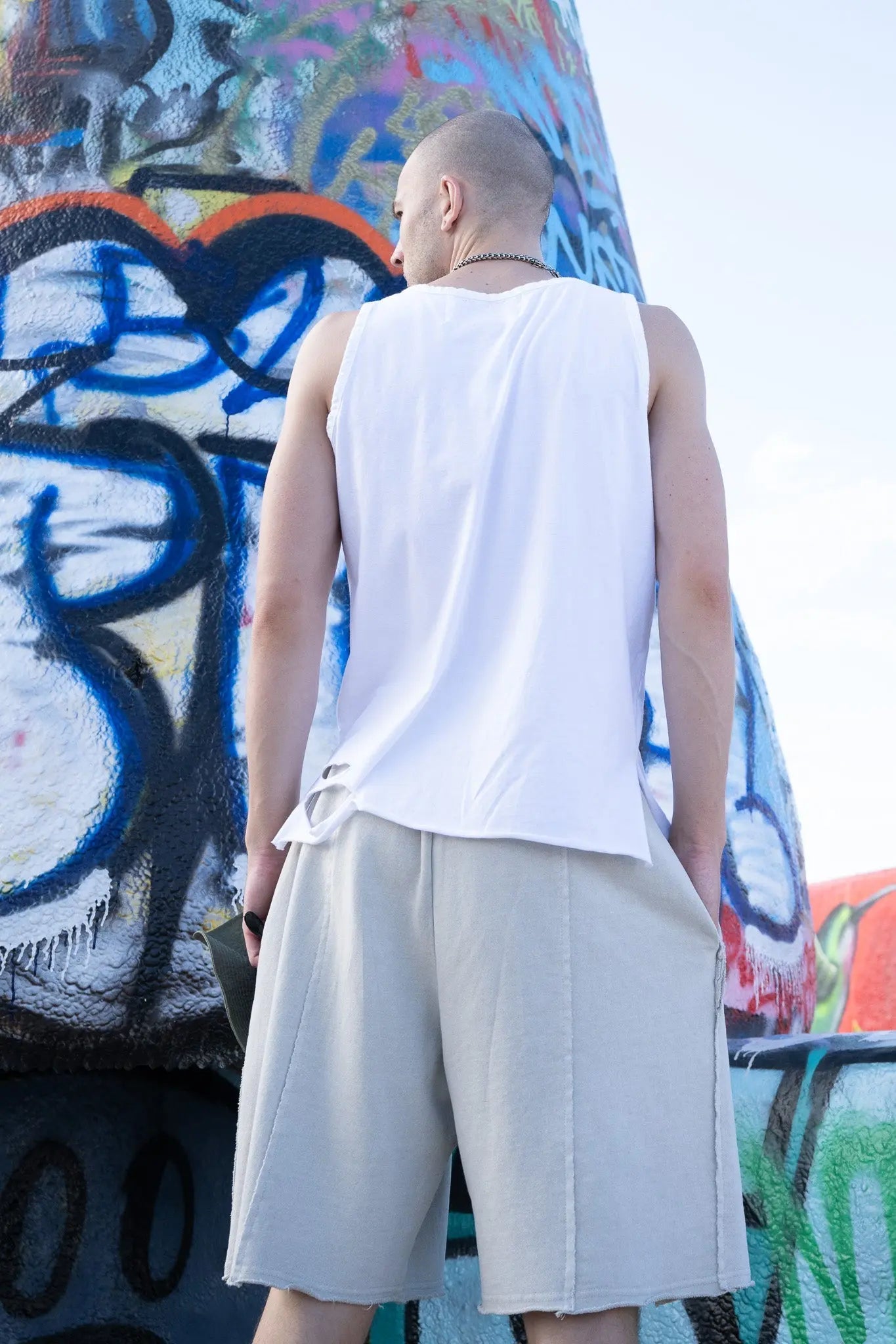 Classic Distressed Crewneck Tank Top MaybeCrazy