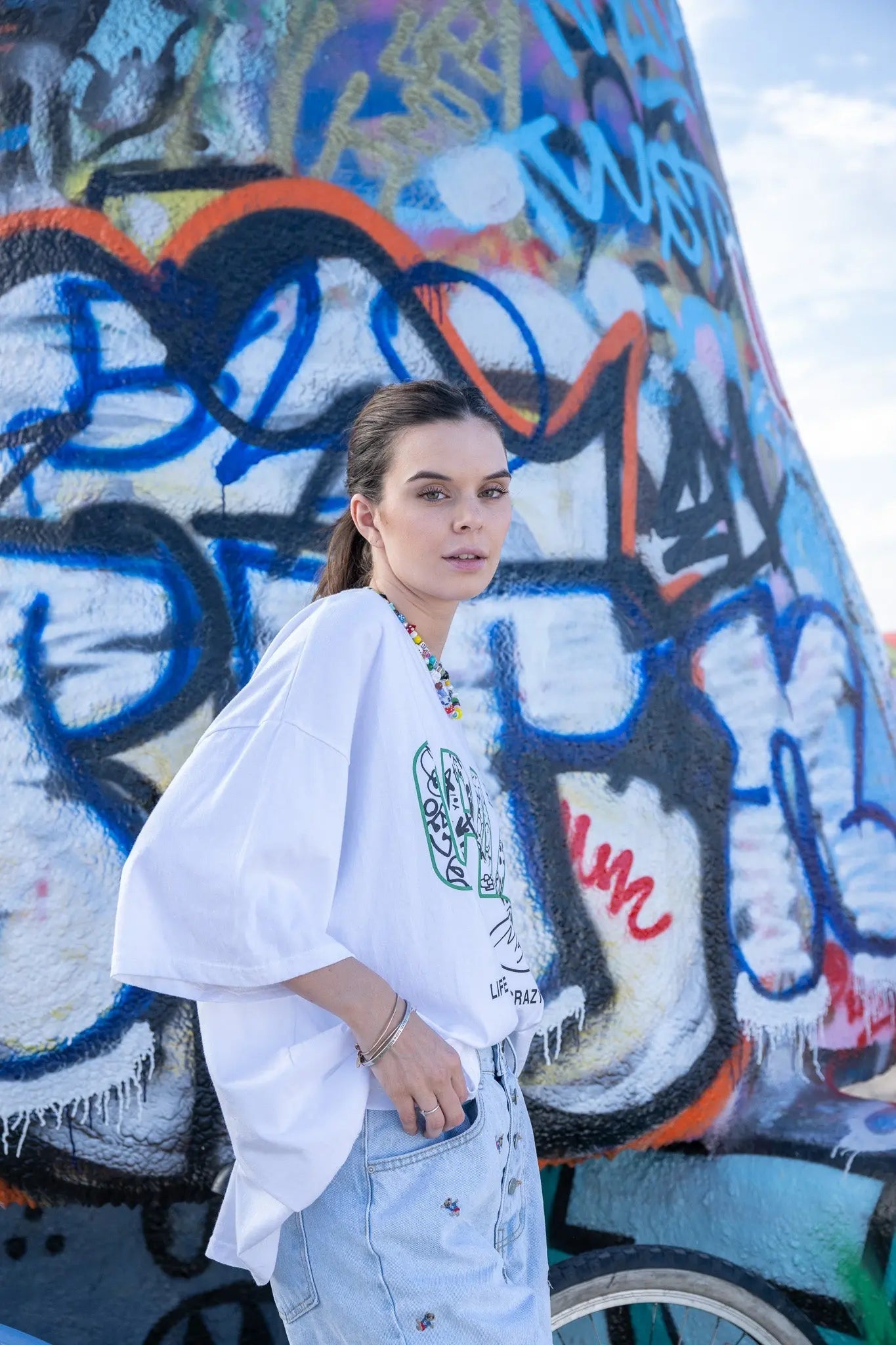 CRAZY LOGO Tee - White MaybeCrazy