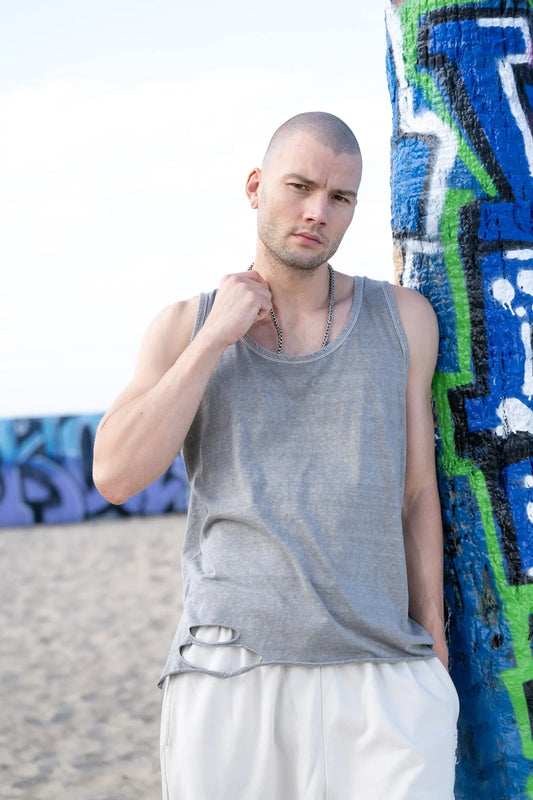 Classic Distressed Tank Top MaybeCrazy