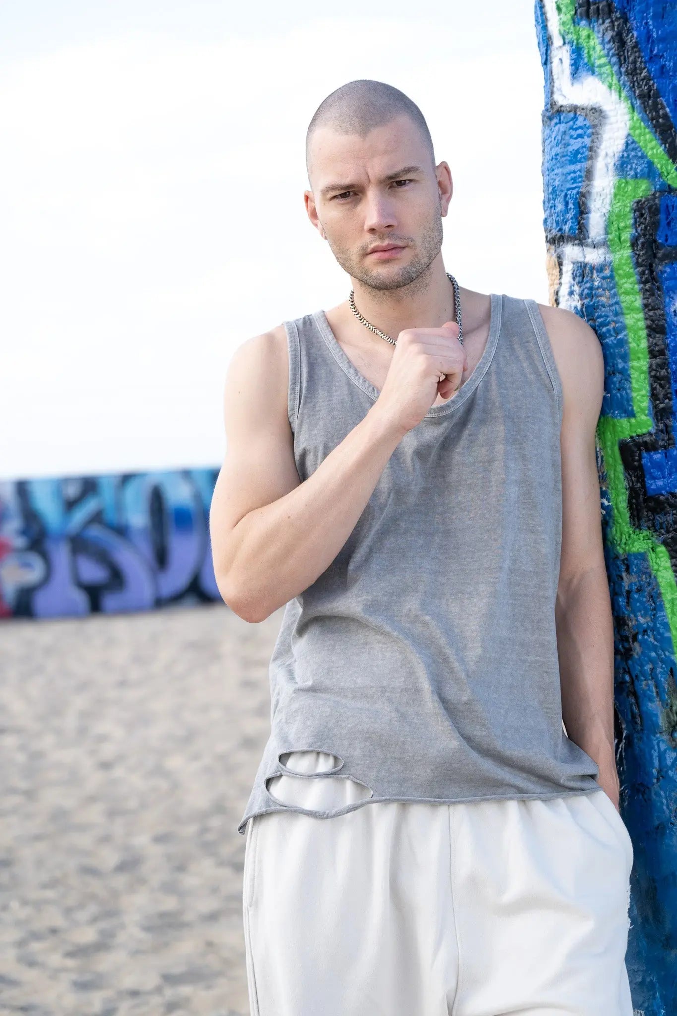 Classic Distressed Tank Top MaybeCrazy
