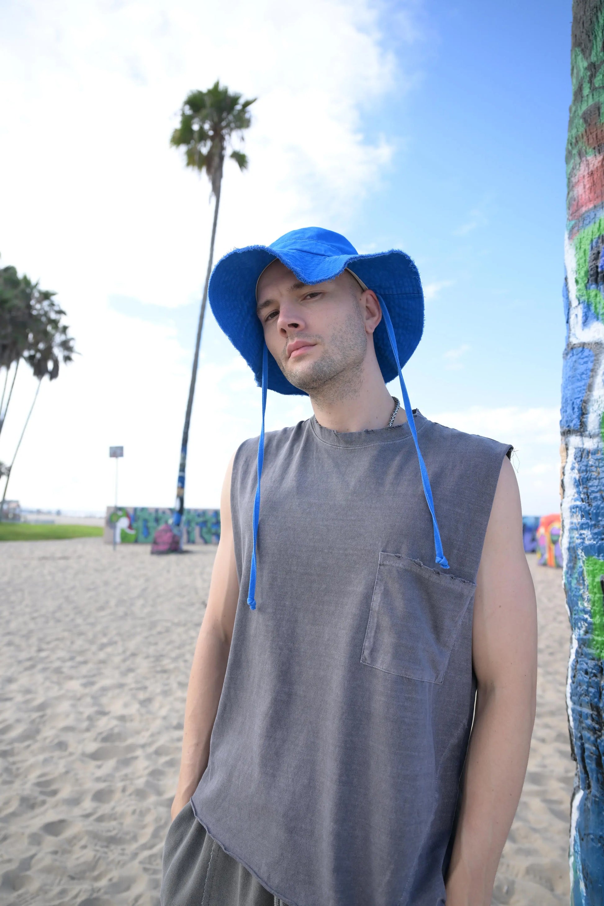 Deep Gray Pocket Tank Top MaybeCrazy