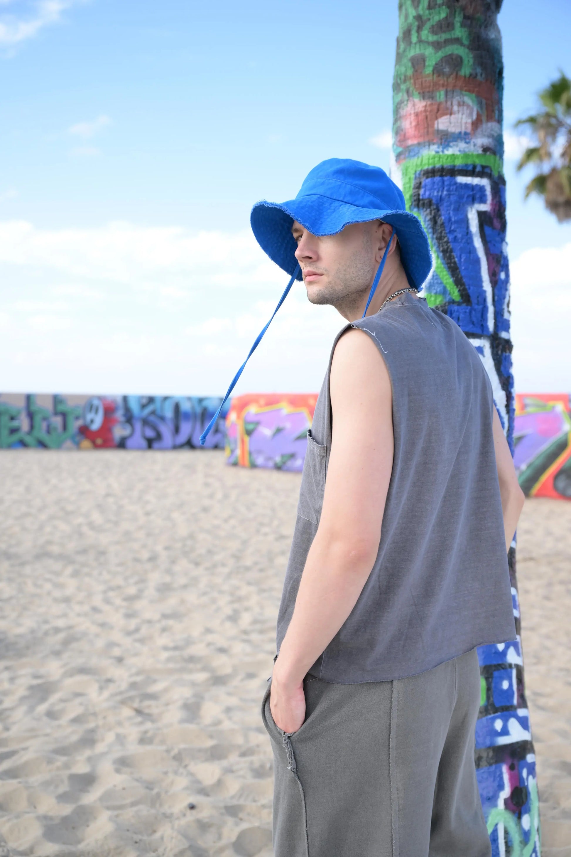 Deep Gray Pocket Tank Top MaybeCrazy