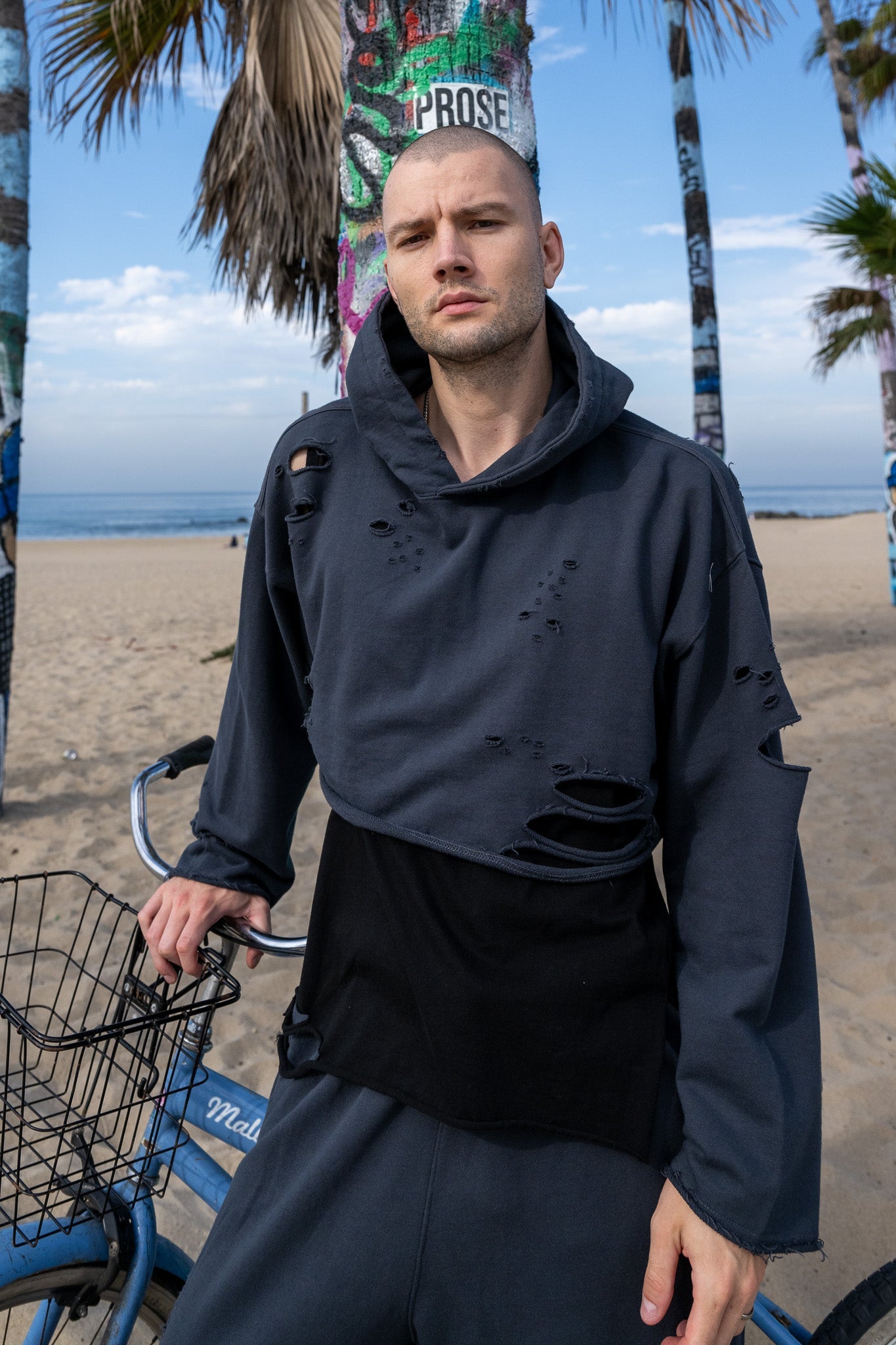 Unisex Cropped Top Hoodie - Navy Blue