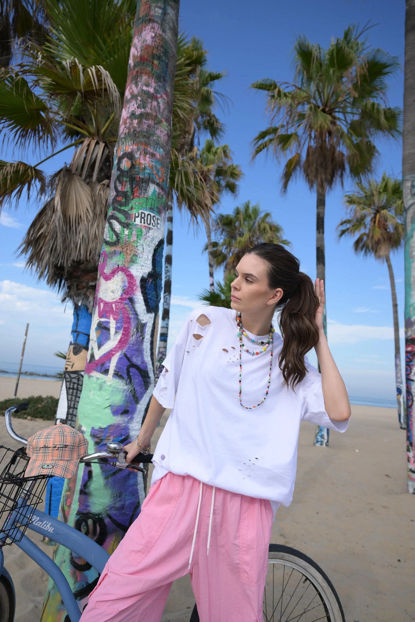 Lightweight Distressed Tee - White MaybeCrazy