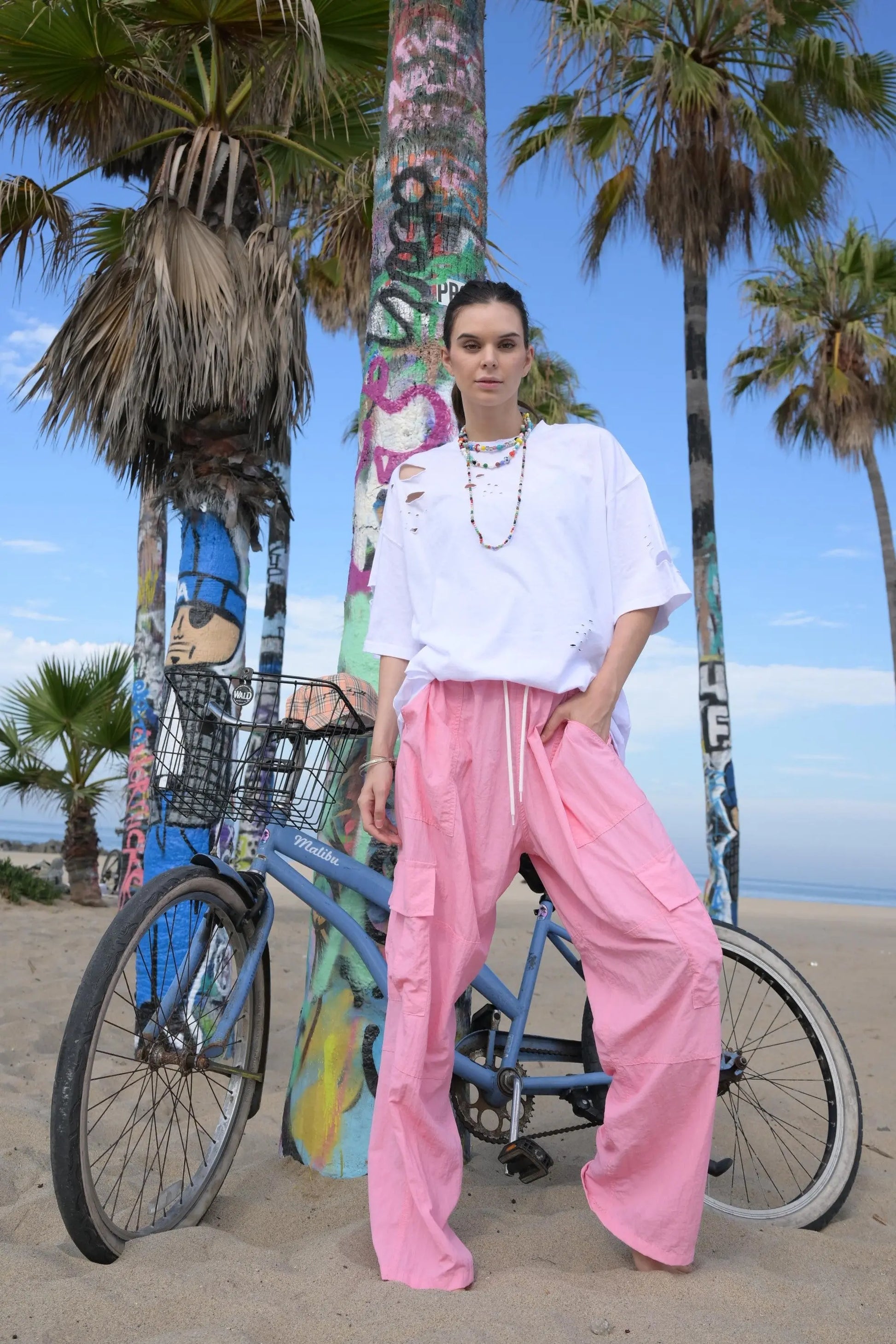 Pink Woven Utility Pants MaybeCrazy