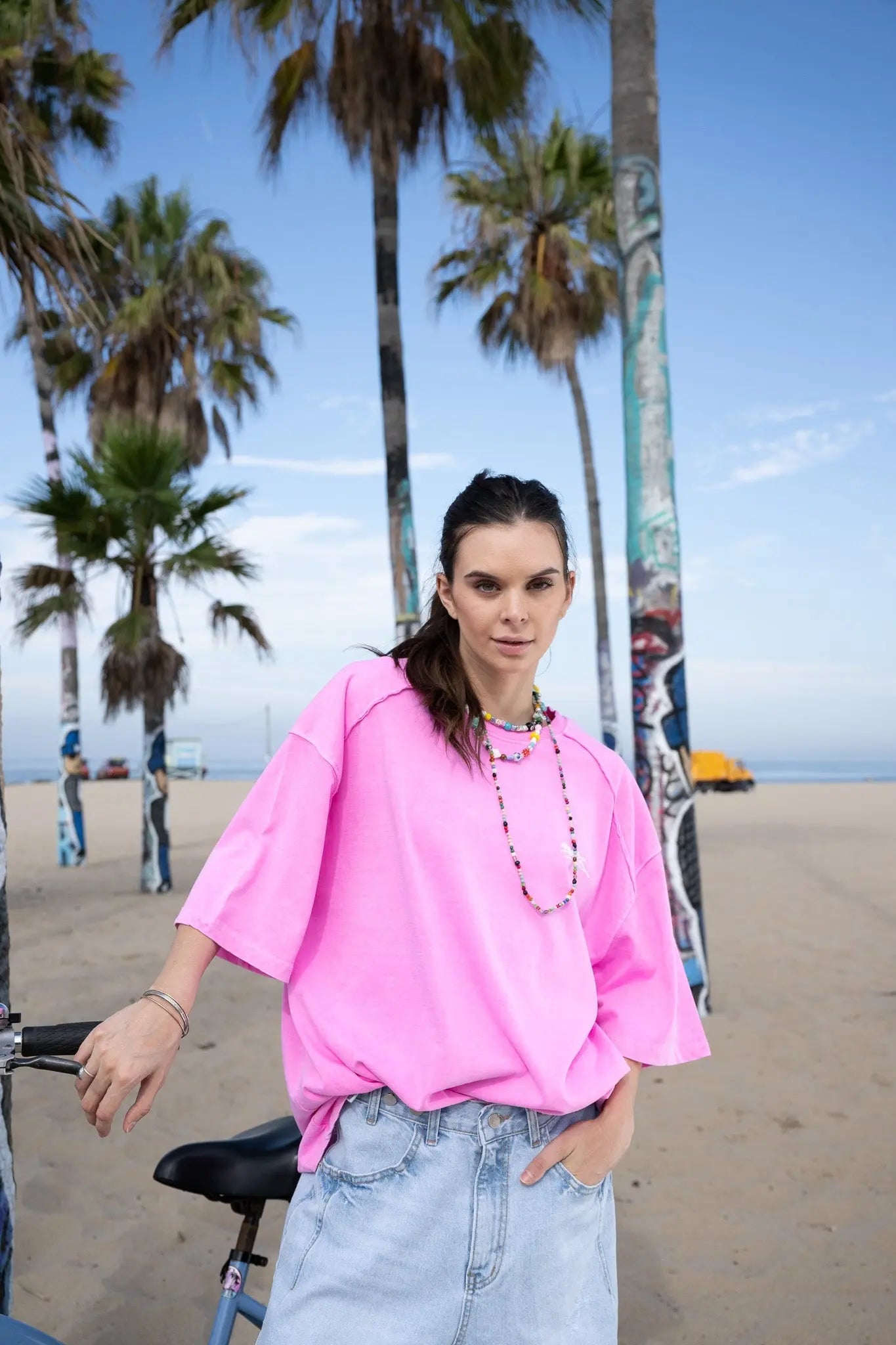 Luxurious Pink Cotton Tee MaybeCrazy