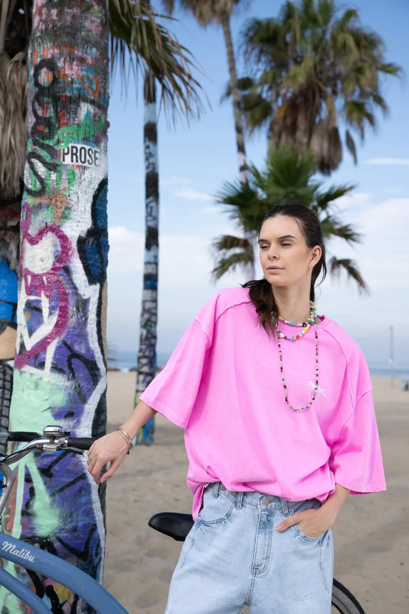 Luxurious Pink Cotton Tee MaybeCrazy