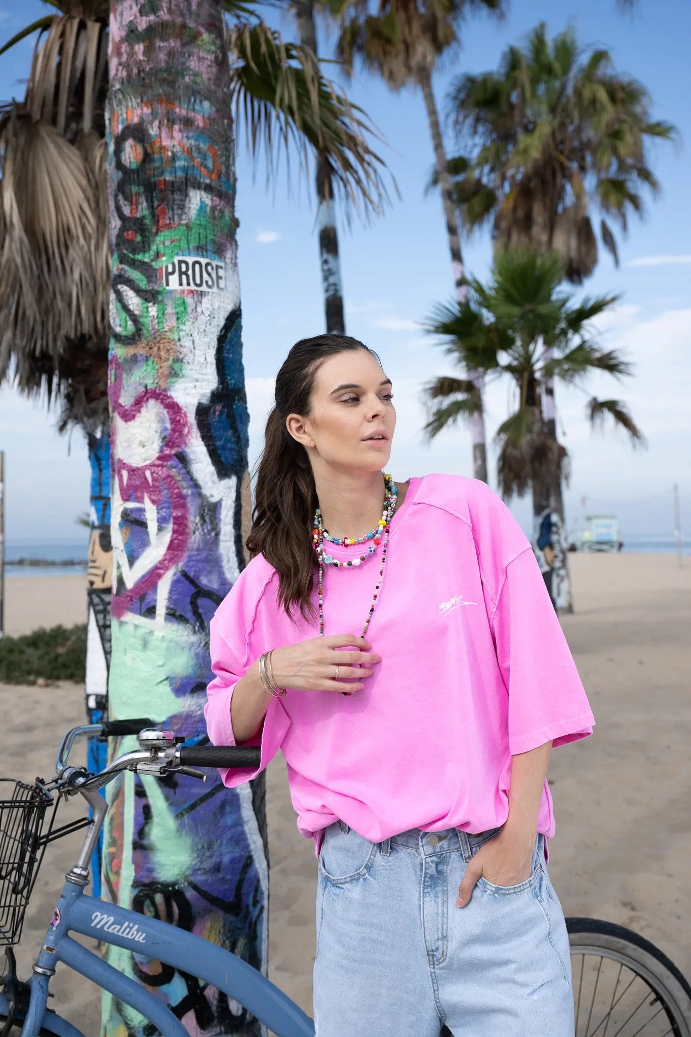 Luxurious Pink Cotton Tee MaybeCrazy