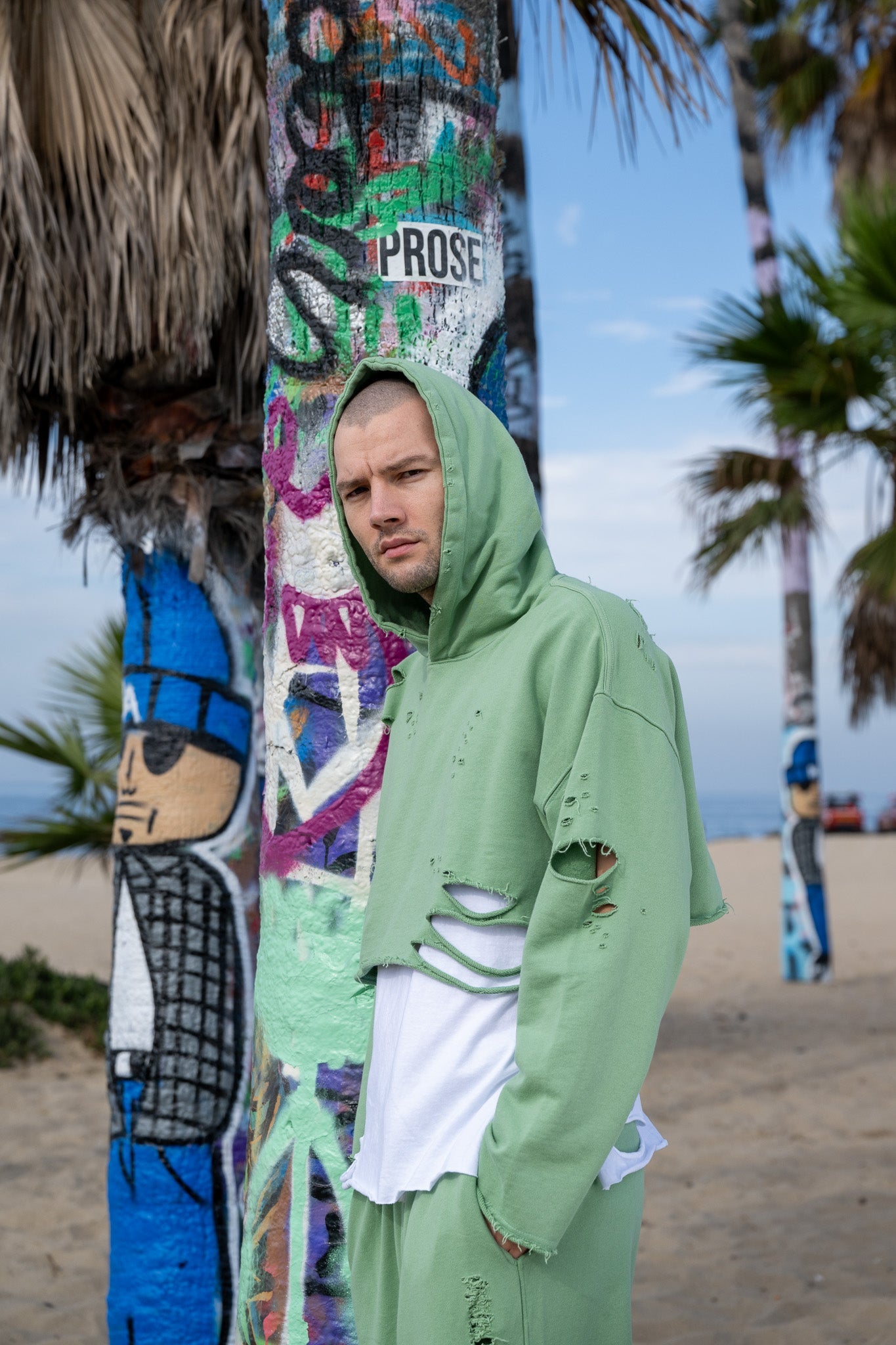 Unisex Cropped Top Hoodie - Green