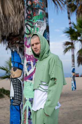 Unisex Cropped Top Hoodie - Green