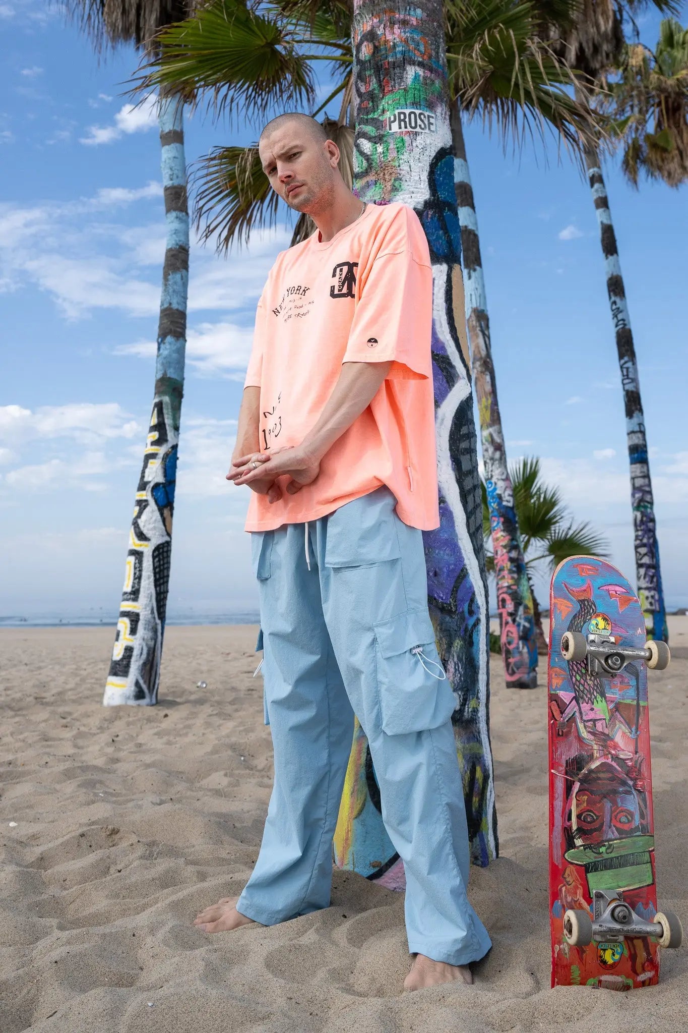 Blue Woven Utility Pants MaybeCrazy