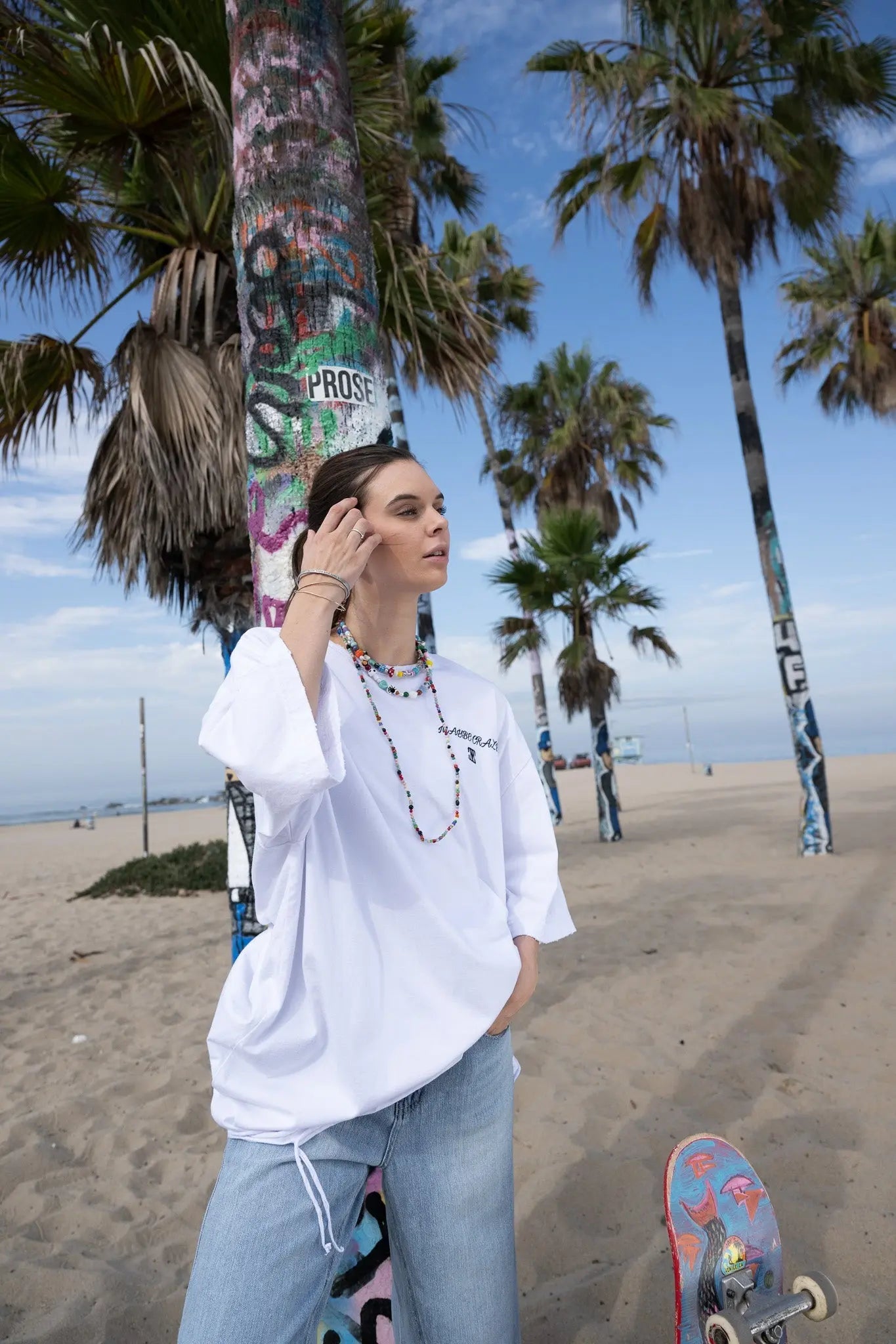 Classic Distressed Crewneck T-Shirt Short Sleeves Maybe Crazy