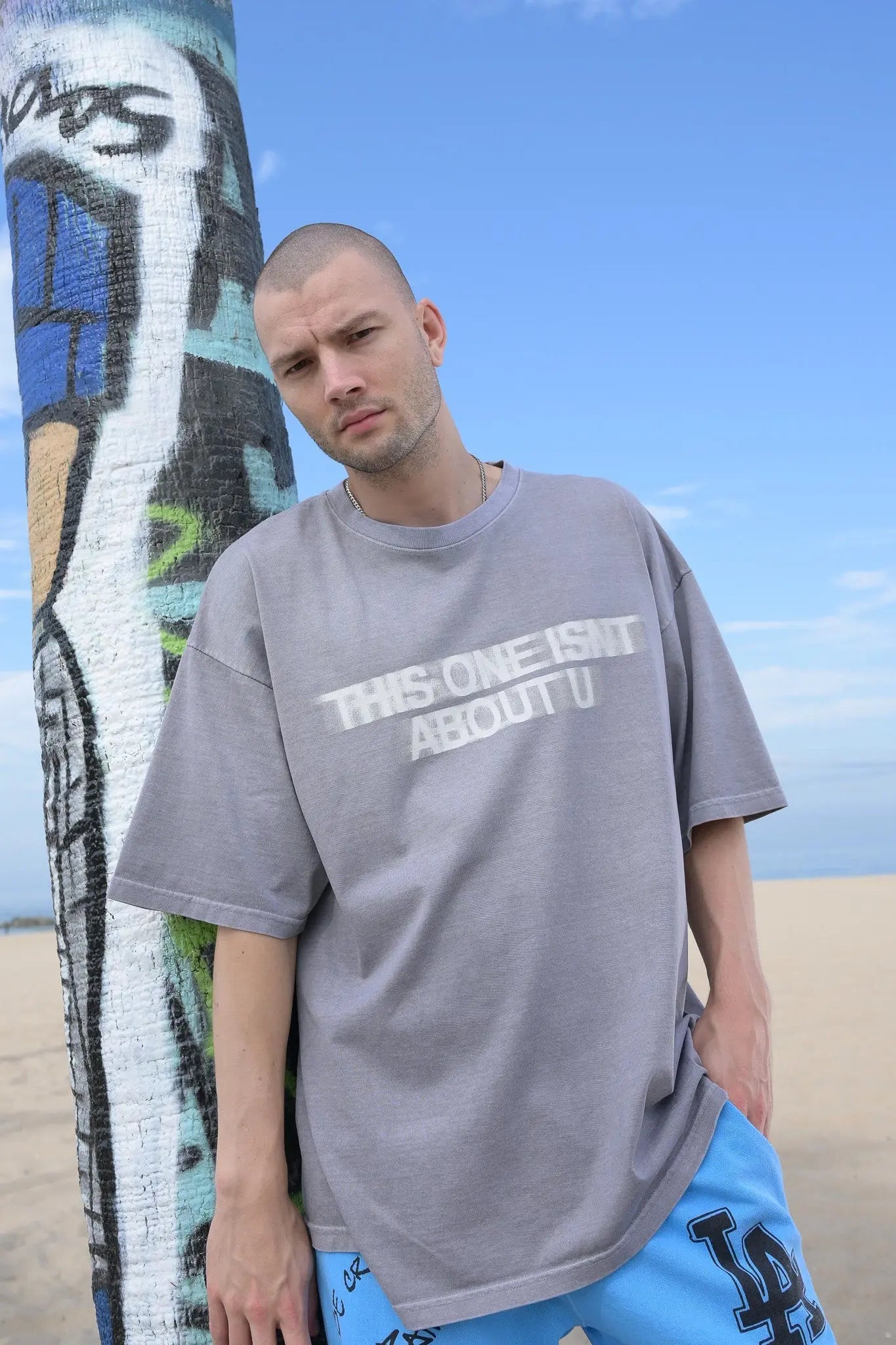 Grey Print Tee MaybeCrazy