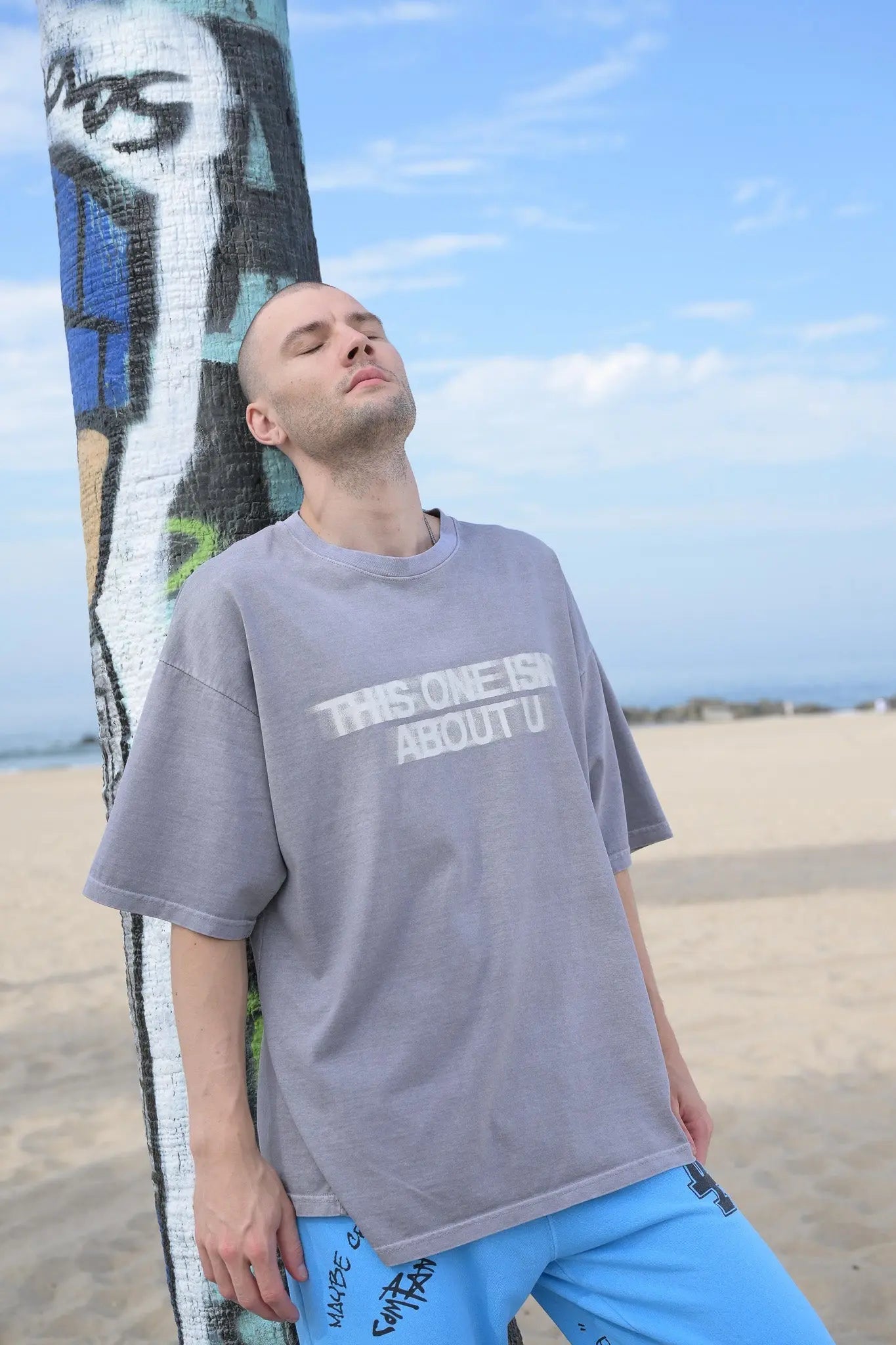 Grey Print Tee MaybeCrazy