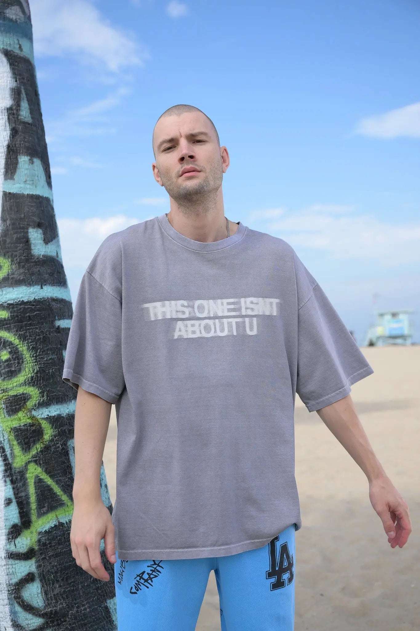 Grey Print Tee MaybeCrazy