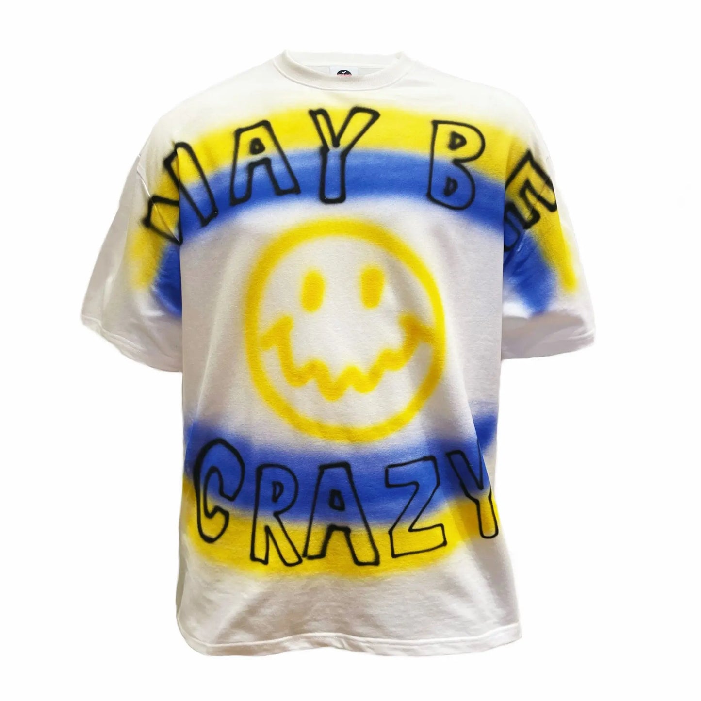 Smile Hand Printing T-shirt MaybeCrazy