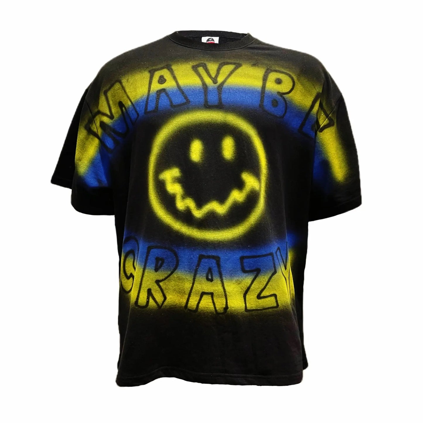 Smile Hand Printing T-shirt MaybeCrazy